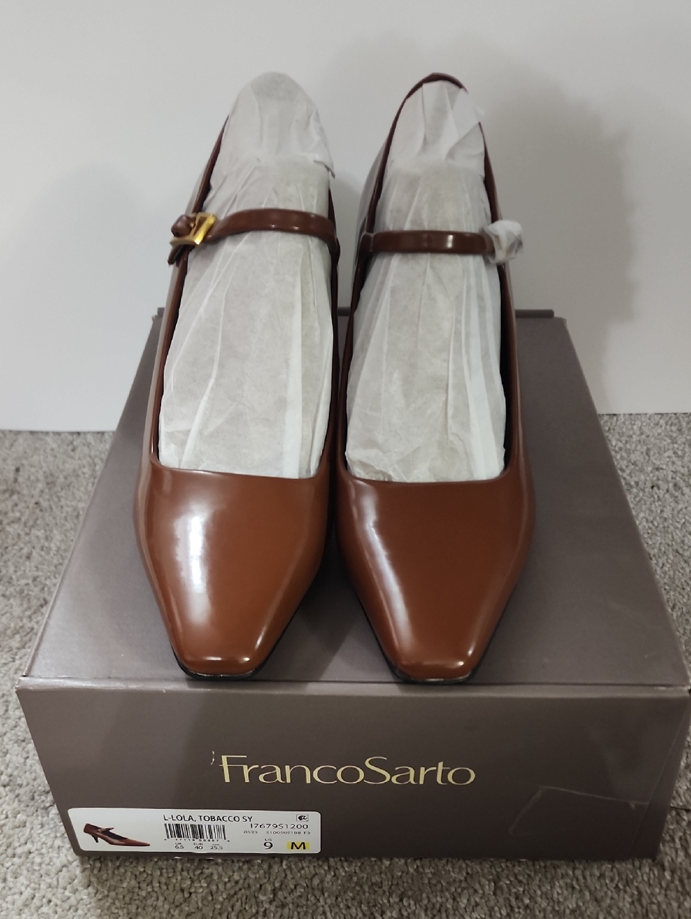 Franco Sarto Brown Mary Jane Pointed Toe Flats